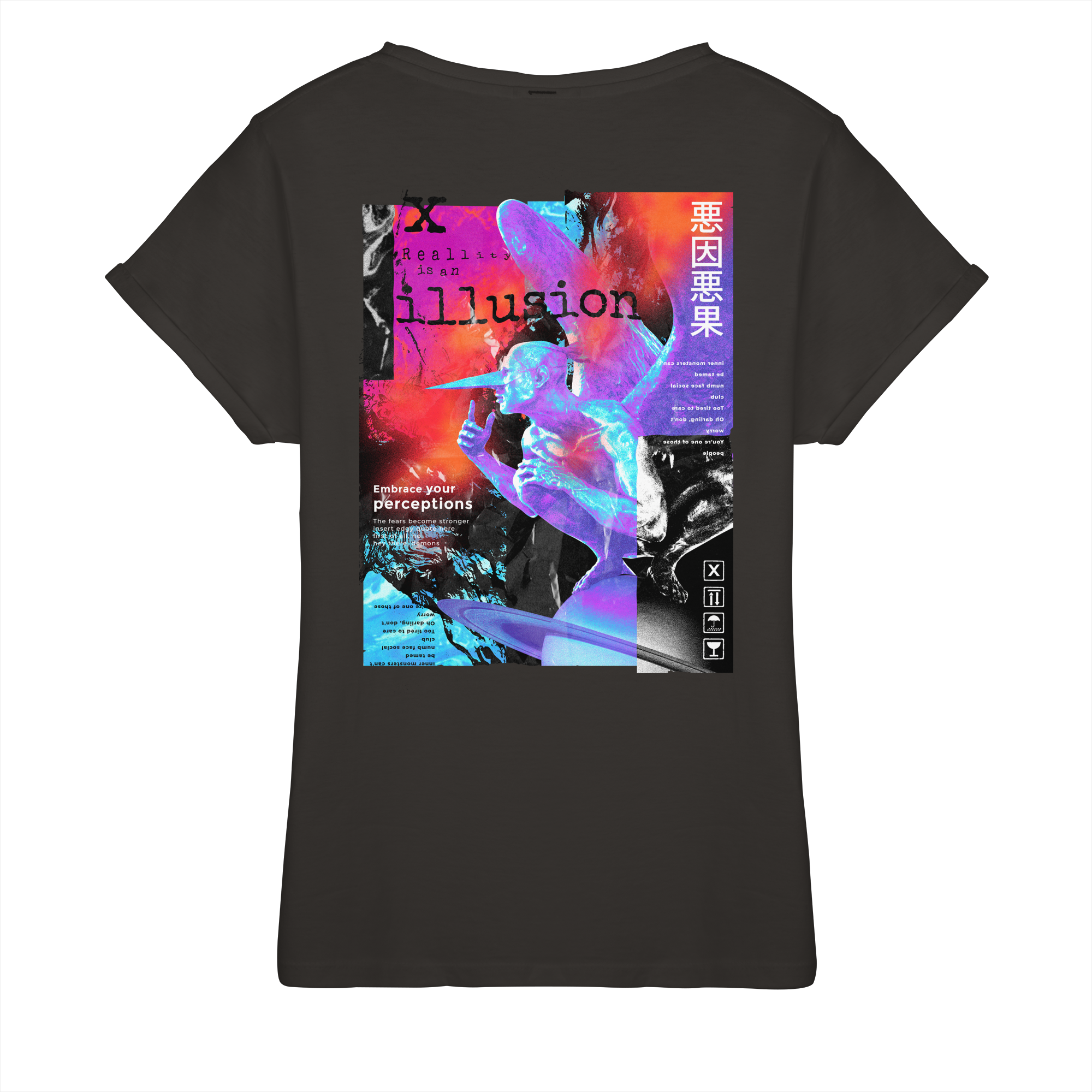 illusion - Womens Roll-Up T-Shirt