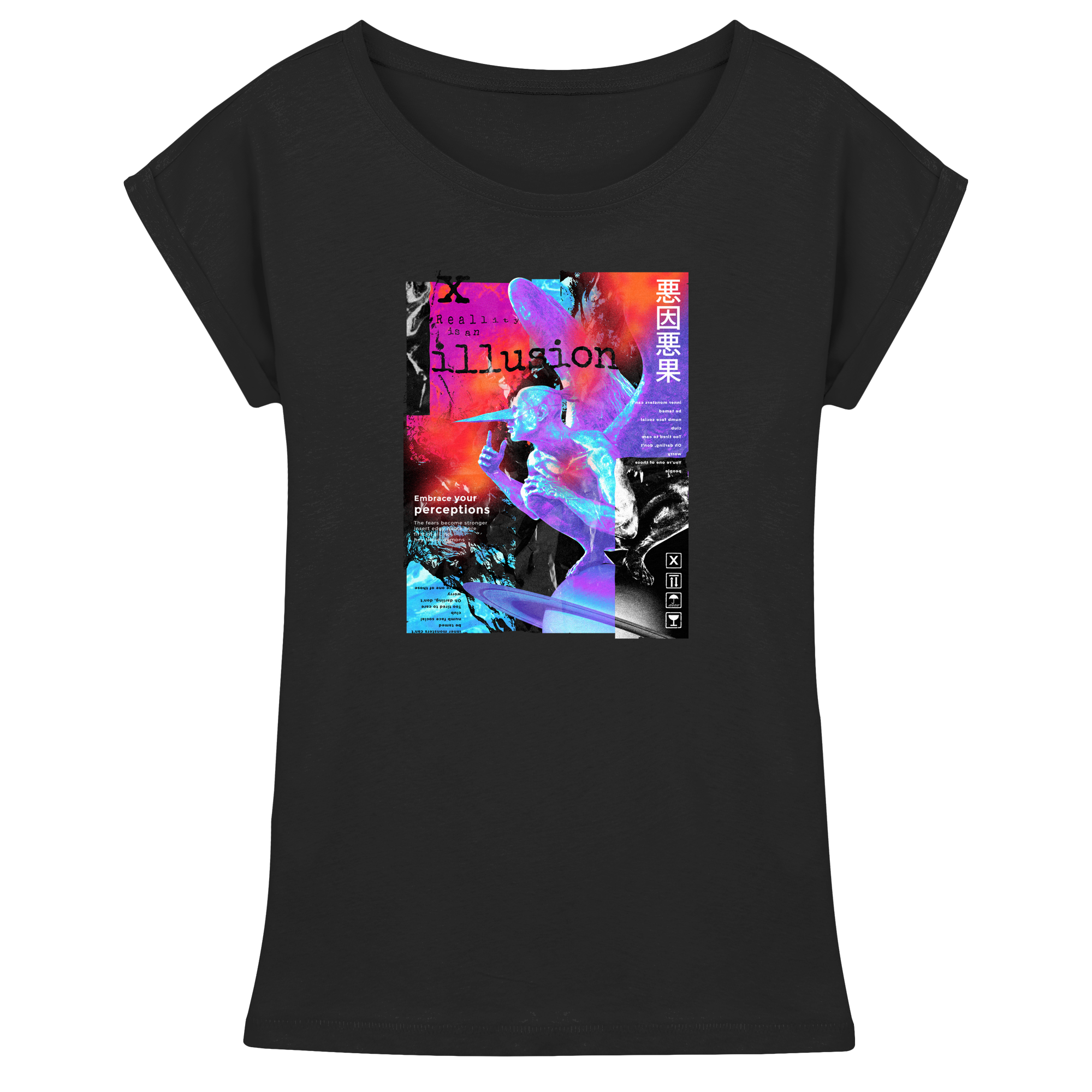 illusion - Womens Extended Shoulder T-Shirt