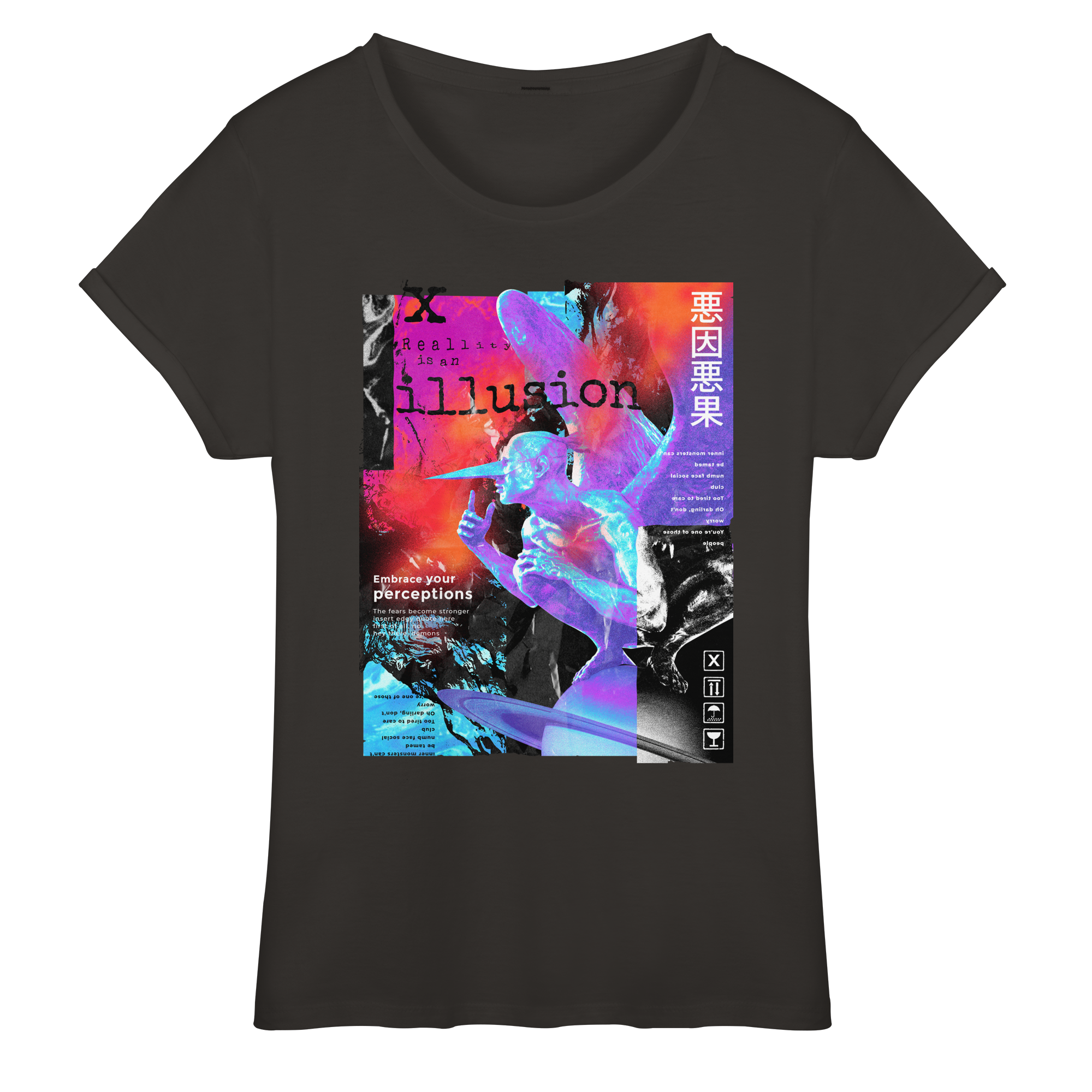 illusion - Womens Roll-Up T-Shirt